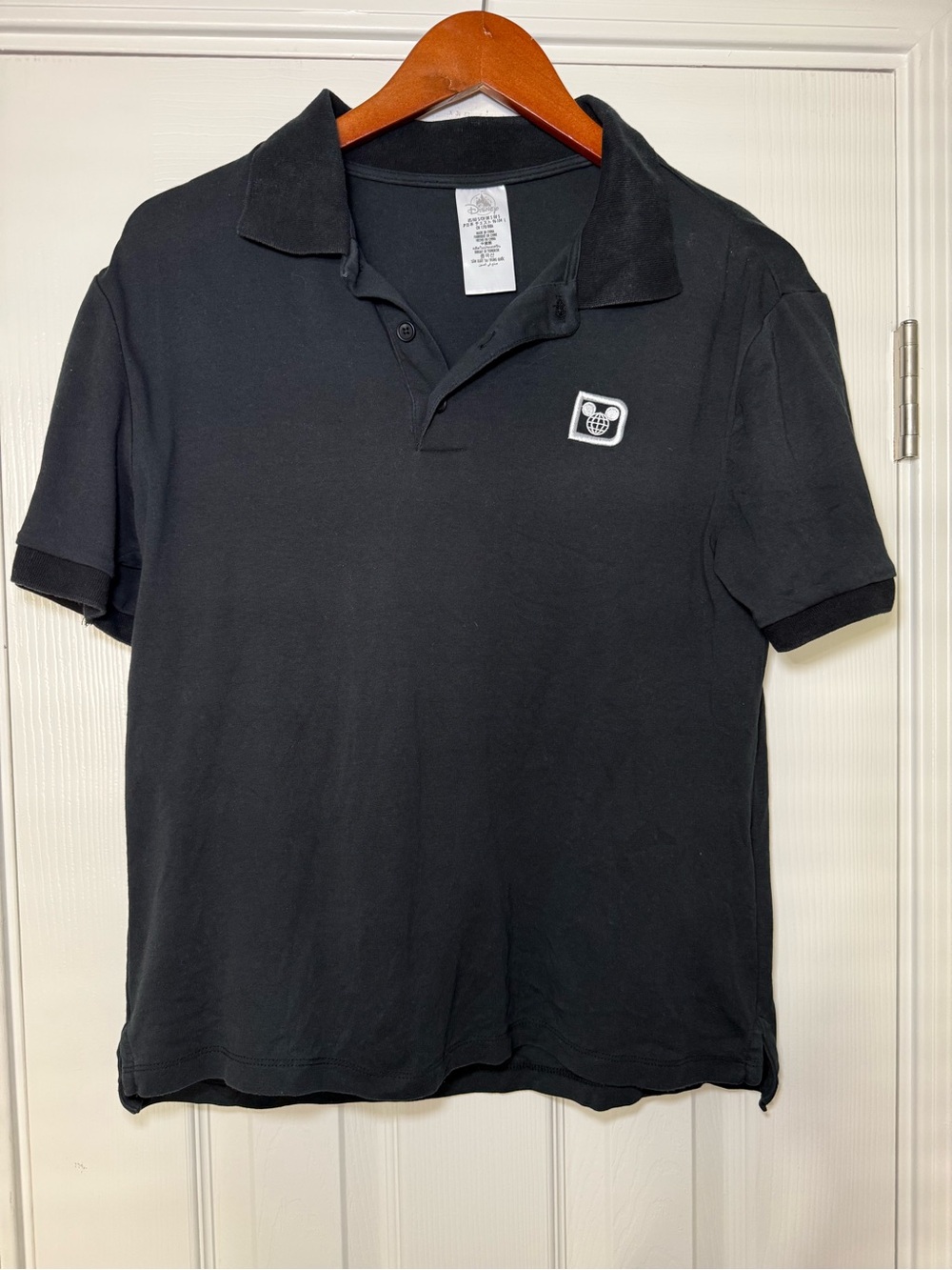 Disney men’s black polo with Mickey logo embroidered on front size small